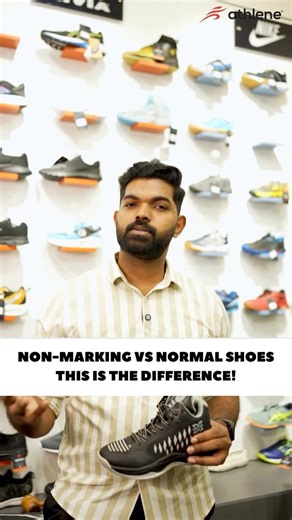 Athlene Sports & Fitness on Instagram: "Non-Marking Shoes vs Normal Shoes — What’s the Difference? 👉 contact us for details 📲 9037999677 👉 Visit our store @athlenesports 📍Thiruvalla #SportsGear #GameAccessories #NonMarkingShoes #SportsFootwear #BasketballTips #CourtEtiquette #SportsGear"