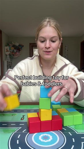 These magnetic stacking cubes are such a hit with my toddler!! They would make such a great gift! #toys #toy #toysoftiktok #toddlertoys #magneticbuildingcubes