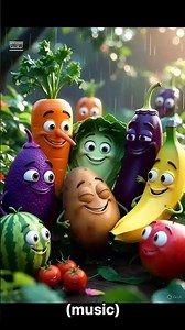 “Crazy Veggie Dance Party in the Rain! 🥕🌽💦”