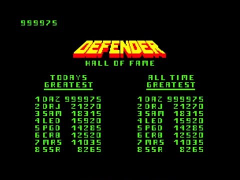 Arcade Williams Defender - 999,975 pts