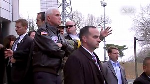 WATCH: Day after failed North Korea missile launch, a defiant VP Pence visits the DMZ at the Korean border. | NBC Nightly News with Tom Llamas