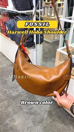 Fossil Harwell Hobo Shoulder Bag Brown Leather #fossilharwell #fossilbag #fossiloriginal