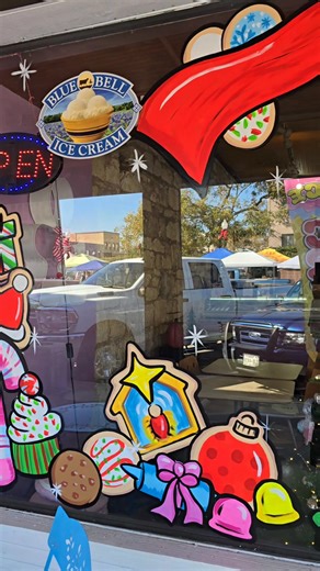 I am OBSESSED with my windows!!!!! Thanks @kate's Art and Signs 😍😍😍😍😍😍 #windowart #bakery #Christmas #love #bakingspiritsbright #bakingspiritsbright✨✨ | Sooo Yummy Bakery - Burnet, TX