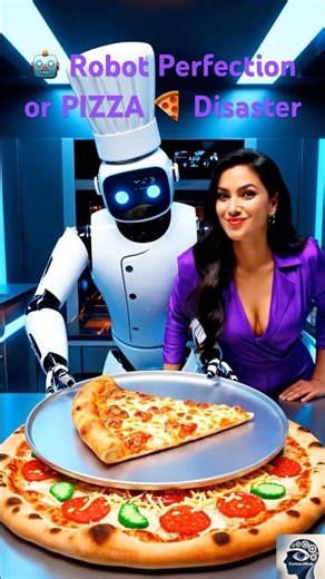 Robot Chef Cooks Delicious Pizza Perfection or Disaster #shorts #veo3 #kitchenrobot