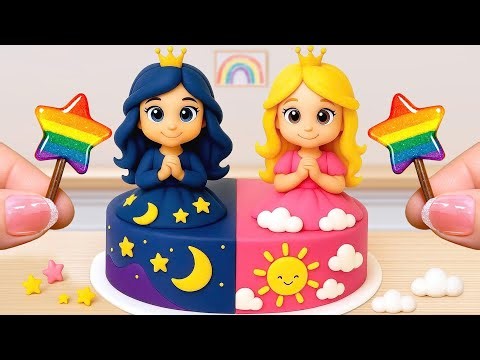 Mini Cake Recipe With Day Princess Vs Night Princess Cake Ideas [4K]🌈How to Make Mini Cake ASMR