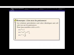 Fonction exponentielle : Définition