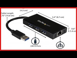 StarTech com USB 3 0 Hub with Gigabit Ethernet Adapter 3 Port NIC USB Network LAN Adapter