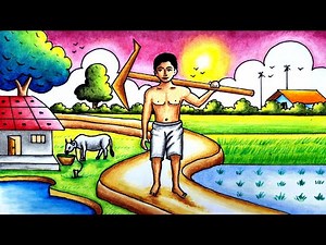 Greenery and Tradition drawing/pasumayum parambariyamum drawing/Greenery and Tradition drawing easy