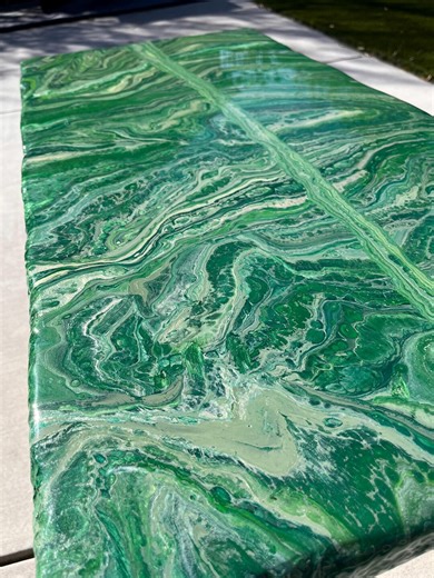 The Emerald Chain: Green Nebula Coffee Table, Modern Legs (20x40x17, FREE SHIP) - Etsy