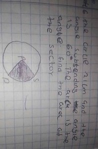 aft 6 the circle 21 cm and the angle subtending angle is 60 ^ {... | Filo