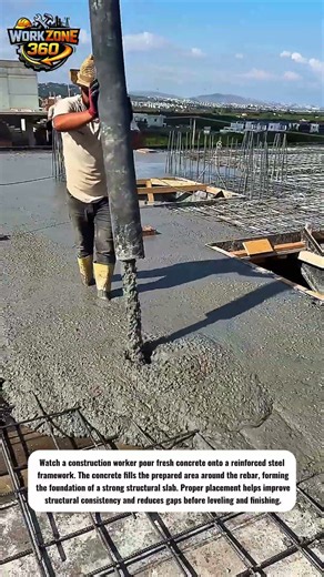 This Concrete Pouring Technique #ConcreteWork #Construction #Satisfying