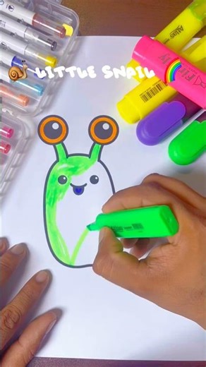 Lets colour a little snail #easydrawingforkids #kidsshorts #trending