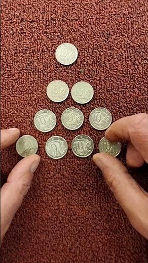 The Solution to the Ten Coin Triangle Puzzle #shorts
