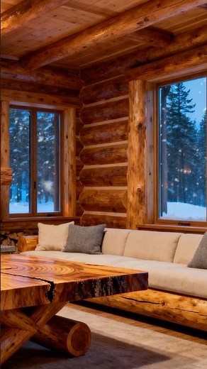 The Timber Frame Lounge | Luxury Wooden Cabin & Fireplace Ambience 🔥❄️