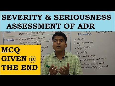 Severity and Seriousness of ADR | Hartwig Scale | MCQ on ADR | Classification of ADR Severity | MCQ