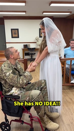 Soldier surprises his bride and walks for the first time during their wedding ceremony ❤️ A soldier who had been paralyzed surprised his bride by standing and walking down the aisle during their wedding ceremony. After extensive rehabilitation and physical therapy, he achieved the ability to walk short distances with support. #military #soldier #homecoming #wedding #surprise #celebration #viralvideo #foryou #viralshort #viralshorts #shortsreels | Jamie and Blake