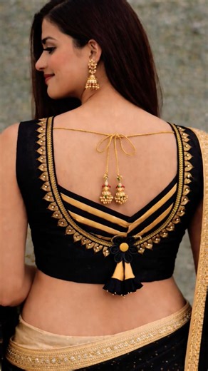 Beautiful 🖤 Latest Blouse Designs | newart' heart back neck blouse designs#blousedesigns #viralshort