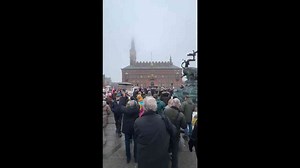 Large "Hands off Greenland" protest marches through City Hall Square in Copenhagen, Denmark