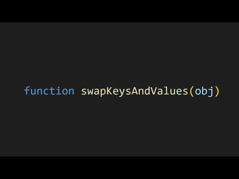 Swapping key value pairs of an object in js