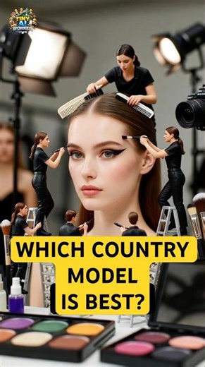 Tiny Workers Doing Makeup on Models from 6 Countries 💄🌍 Which Model is the Best?