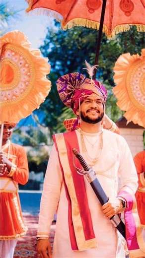 Royal entry of a groom 🤵🏻 Traditional groom entry with Dhol-shehnai | #shorts #groom #wedding #viral