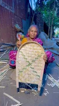 Amazing Bamboo Craft! Village Woman Makes a Beautiful Handmade Winnowing Basket from a Bamboo |