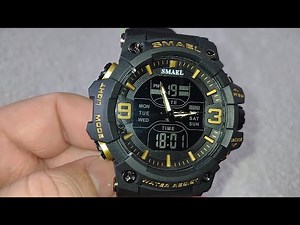 How to set the time on a Smael 8049 watch (learn how to configure the time, alarm, and stopwatch)