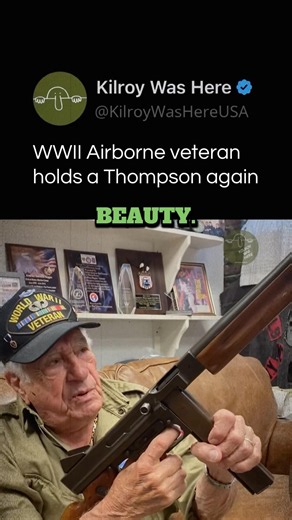 101st Airborne Veteran Vincent Speranza Holds a Thompson Again