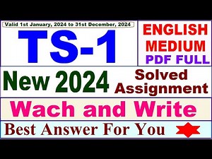 TS 1 solved assignment 2024 / TS 01 solved assignment 2024 in English / ignou ts 01