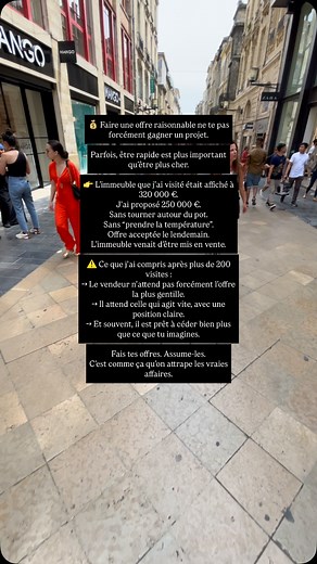 Faire une offre raisonnable ne te fait pas toujours gagner un projet. Parfois, être rapide vaut plus qu’être généreux. Fonce, assume, et sois clair. C’est comme ça qu’on signe. | Club immobilier