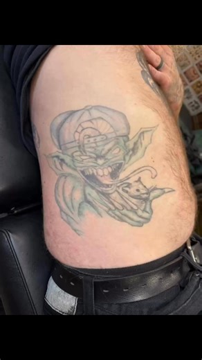 This a cover/ rework of a tattoo I did over 20 years ago ! Glad I got the chance to bring it back to life ! #nextleveltattoo #tattoo #gremlins #FoleyAL #foleyartist #coveruptattoo #colorbomb #ouch | Next Level Tattoo and Piercing
