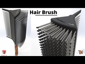 2 in 1 Hair Brush design | Solidworks tutorial hair brush design | hair brush design in solidworks.