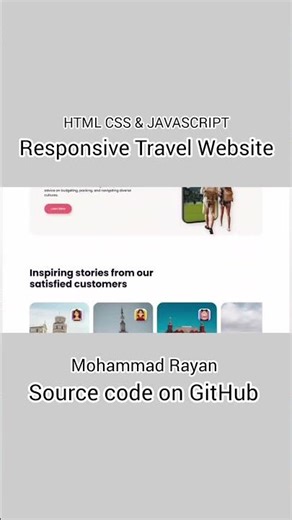 Explore New Horizons with Your Own Travel Website Using HTML CSS And JavaScript #webdevelop #viral