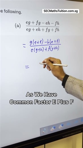 Sec 2 G3 Math Question 3 on Factorisation and Simplification #maths #secondarymath #singapore