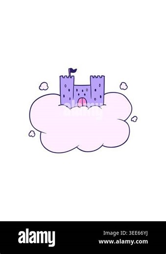 radioactive glowing animation of cartoon castle in sky Stock Video Footage - Alamy