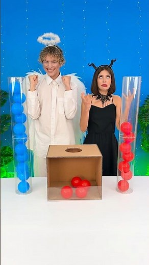 Angel vs Demon! Blue Balls 💙 vs Red Balls ❤️