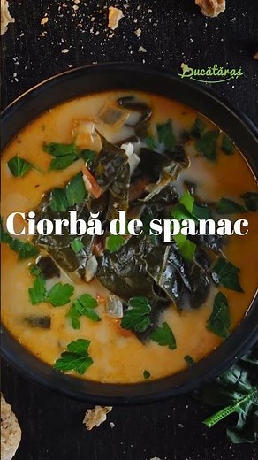 The unique and delicious recipe for BORSCH WITH SPINACH dressed with sour cream