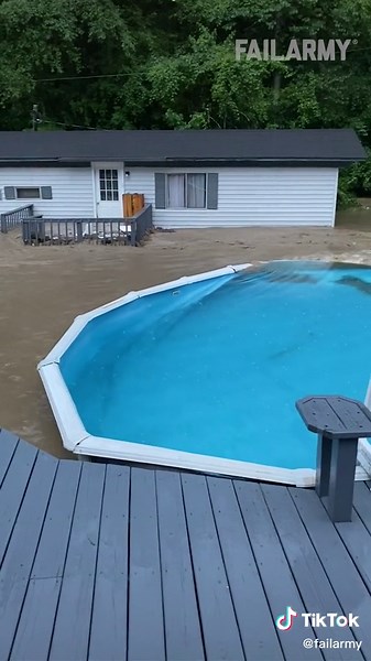 Went from water in front of the property to waterfront property 🤣 🌊#FailArmy..#pool #fail #funny #funnyfail