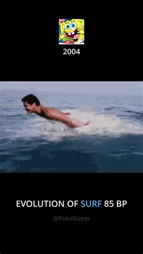 Evolution of the move Surf (1996 - 2013) #pokemon