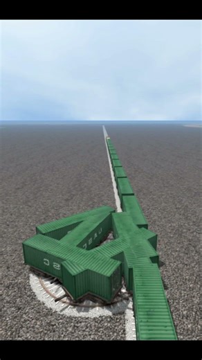 Funny Extreme Train Crossing On Bumpy Railroad 😱🔥 Funny BeamNG.Drive simulator #shorts