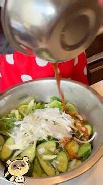 【たぬまる】料理上手になりたい主婦がリュウジさんの「焼肉屋さんの異常に旨いサラダ」作ってみた