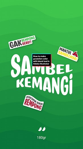 How to make gradation color with blend tool in adobe illustrator? #designtutorial #designhacks #designtips #blendtool #adobeillustrator #illustratorhacks #gradationcolor #tutorialdesain #graphicdesign