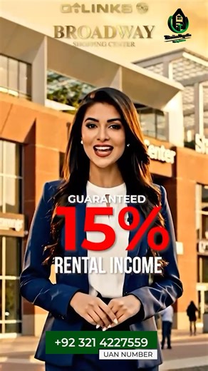 Titanium Property Pvt Ltd introduces Broadway Shopping Center by Q-Links, a modern commercial project showcased with investor-focused features and premium retail design. Project Highlights (as shown in visuals): • Modern shopping center architecture • Commercial & retail investment opportunity • Rental income model (project offer) • Buy-back option after 3 years (project offer) • Developed by Q-Links 📞 For official details, pricing & booking information: 📲 Call/WhatsApp: https://wa.me/92321422