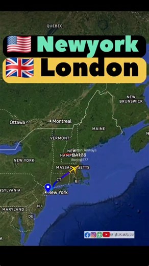4.5K views · 250 reactions | NEW YORK  to LONDON  Flight Route ✈️ British Airways Flight BA178 #aviation #travel #flight | Flight RouteXplorer | Facebook