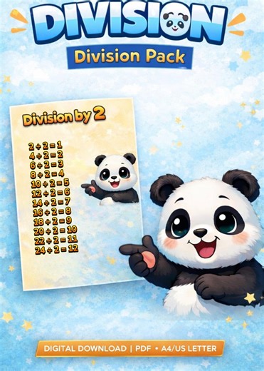 Division Worksheets for Kids – Printable Math Worksheets PDF A4 - Etsy