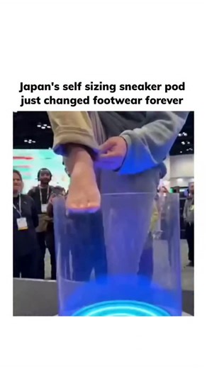 Lunatheum on Instagram: "Japan’s self-sizing sneaker pod feels like something pulled from science fiction, yet it’s built on practical engineering. Instead of choosing from fixed sizes, the wearer steps into a flexible shell lined with sensors. Air bladders or mechanical supports adjust instantly, tightening or relaxing until the fit is secure and comfortable. The system can adapt during the day as feet swell with heat or activity, maintaining support without pressure points. Memory settings may