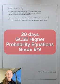 30 days to go - GCSE Higher Maths - Probability Equations - Grade 8/9 #gcse #maths #revision