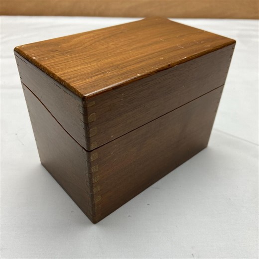 Vintage Wood Recipe Index File Box Holds 3x5 Card Dovetail Corners - Etsy