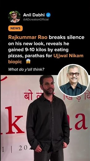 Rajkummar Rao Gained 10 Kilos for His New Film?! 😳 #rajkumar #bollywood #shortfeed #shorts