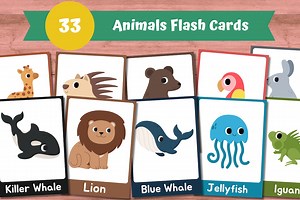 33 Animal Flash Cards | Animal Cards | Printable Animal Flashcards | Farm Forest Ocean Animals | Educational Cards | Toddler Preschool Cards - Etsy